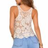 Blusa de Hilo de Punto Calado con Motivos Florales