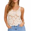 Blusa de Hilo de Punto Calado con Motivos Florales