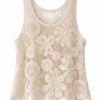Blusa de Hilo de Punto Calado con Motivos Florales