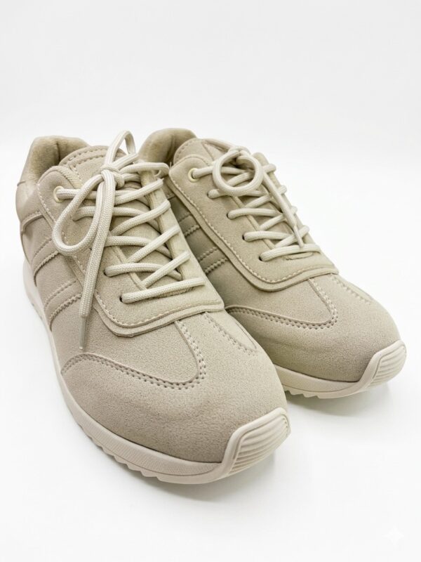 Tenis Urbanos en Cuero Carnaza - Beige Arena