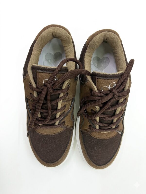 Tenis de Piel Mixta "Tech-Suede" - Marrón Chocolate y Gris