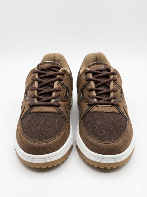Tenis de Piel Mixta "Tech-Suede" - Marrón Chocolate y Gris