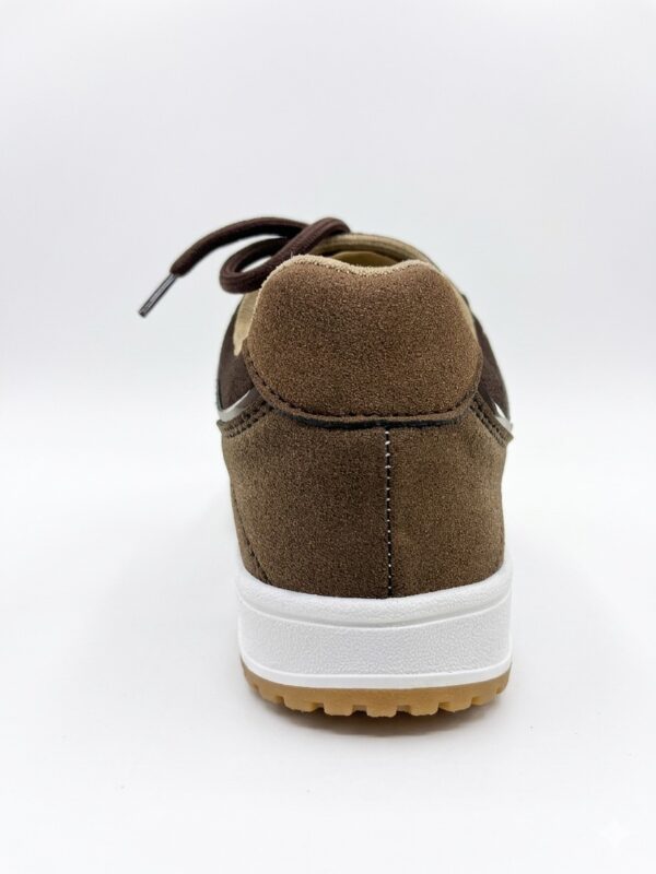 Tenis de Piel Mixta "Tech-Suede" - Marrón Chocolate y Gris