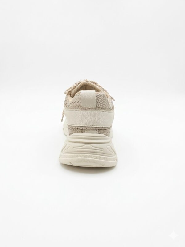 Zapatillas Urbanas "Chunky" con Textura Entretejida - Crema