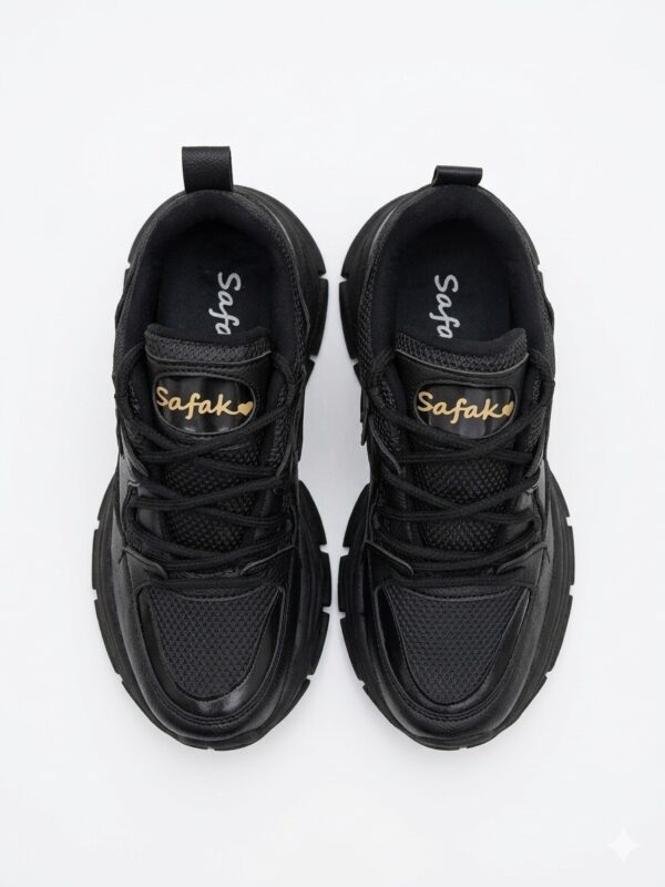 Zapatillas Urbanas "Chunky" con Textura Entretejida - Negro