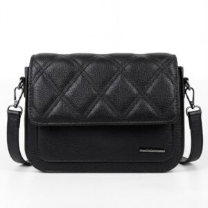 Bolso Manos Libres "Bali" Negro - Textura Acolchada