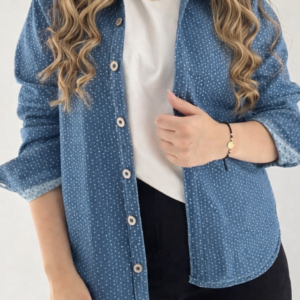49D29534-CE84-4726-90F7-8CF29B8C4E71 Chaqueta Denim de Botones - Fit Oversize - Micropunto