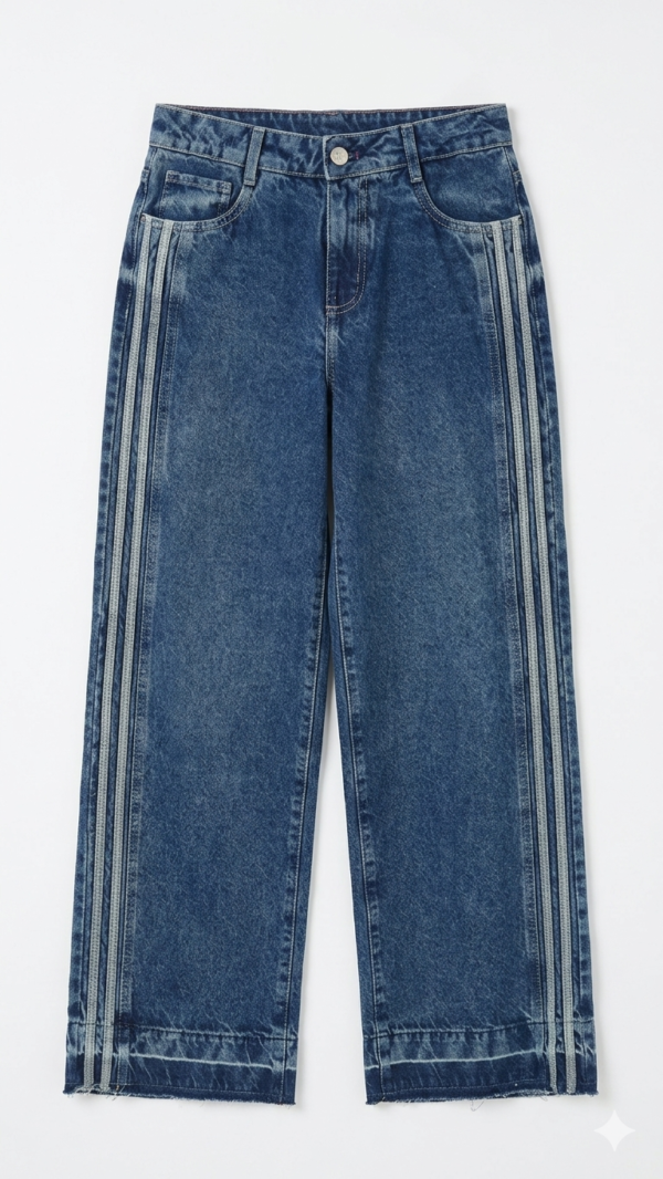 IMG_2674 Jean Wide Leg con Rayas Laterales – Azul Medio